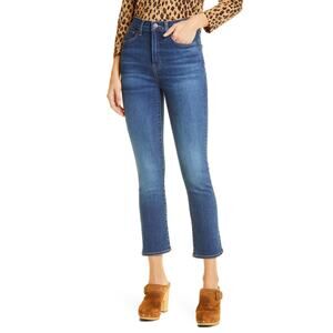 Veronica Beard 'Carly' Blue Cotton High Waist Kick Flare Denim Jeans Size 24